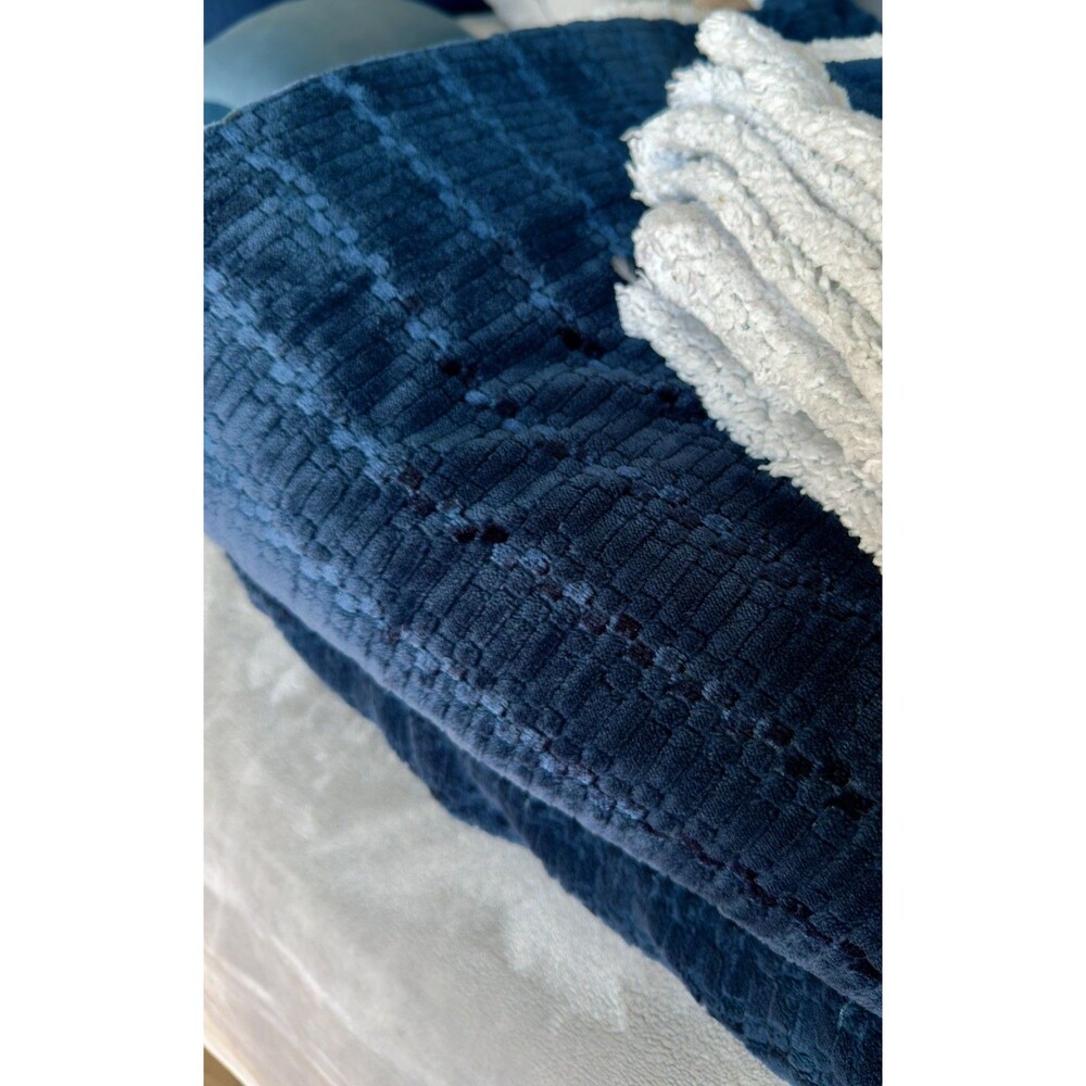 UGG KING Comforter Set - Plush Sherpa Rich Blue- RARE Color. Great condition